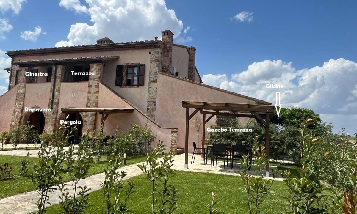Bollano Apartment | Comfortable Flat in Asciano, air conditioning, garden with gazebo, pool, G