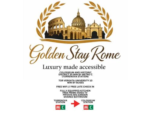 Torre Angela House | Golden Stay Rome - Golden Room with Private Kitchen and Garden - Close to Metro C