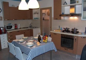 Blue flat with terrace