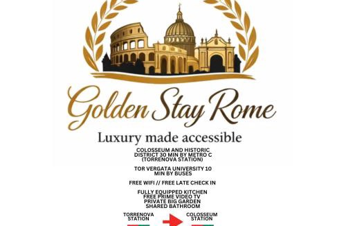 Torre Angela House | Golden Stay Rome - Golden Room with Private Kitchen and Garden - Close to Metro C