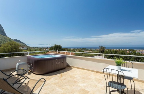 Terrasini Villa | Stunning private villa for 8 people with hot tub, A/C, WIFI, TV and terrace