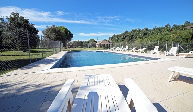 8-person spacious apartment with pool close to the sea and cozy town.