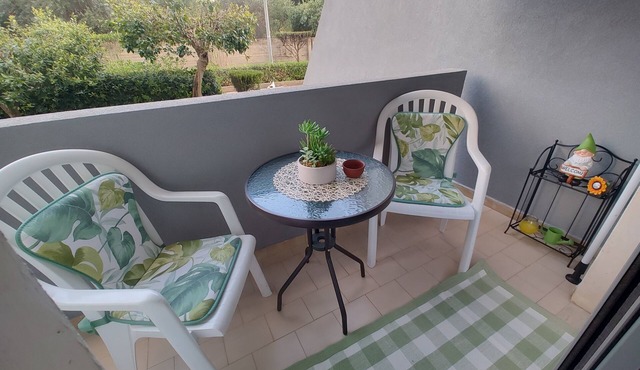 Bright apartment with veranda and private parking space.
