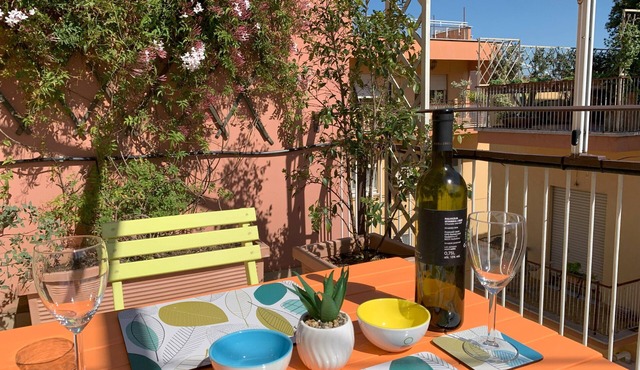 Bright penthouse 7 stops from the Colosseum