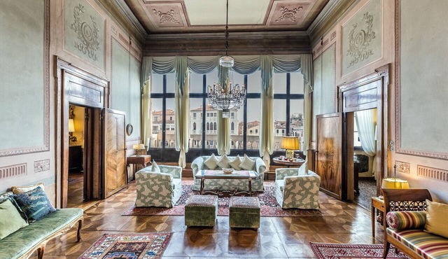 Large Idyllic Venetian Noble Floor on Grand Canal
