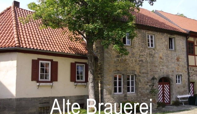 Moated castle Unsleben, old brewery in Unsleben