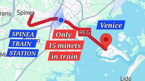 New BB 15 min by train from Venice historic
