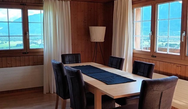 Unique view from elegant farmhouse apartment in Grabs