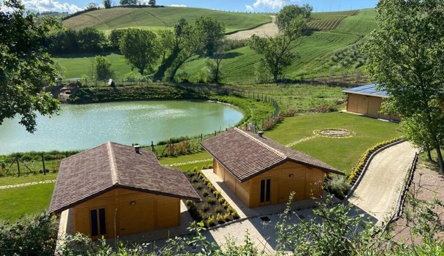 Wooden chalets for a stay in nature
